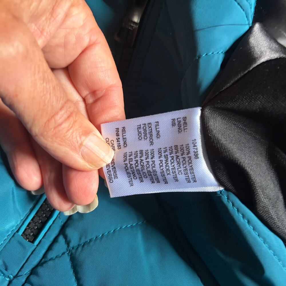 Andrew Marc Quilted Vest Size Medium Teal NWT - Picture 4 of 7